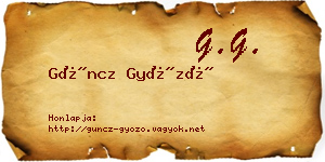 Güncz Győző névjegykártya